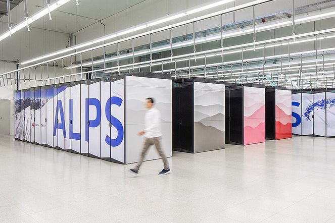 Für ihre Arbeit an einem eigenen KI-Modell nutzen die Forschenden den Supercomputer Alps. | © SNSC Für ihre Arbeit an einem eigenen KI-Modell nutzen die Forschenden den Supercomputer Alps. | © SNSC