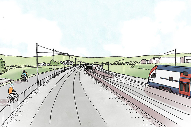 Visualisierung des Tunnelportals Dietlikon. | © SBB
