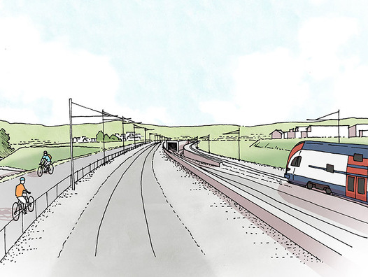 Visualisierung des Tunnelportals Dietlikon. | © SBB
