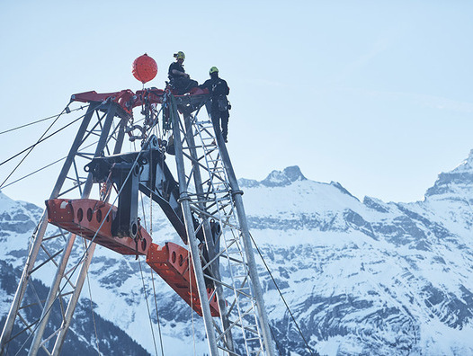 Die Materialseilbahn wird das Herzstück des Projekts «Entwässerung Braunwald 2025 – 2030». | © Entwässerungskorporation Braunwald / S.Trümpy