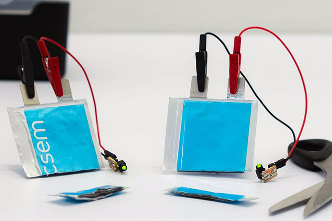 Schnitttest an Lithium-Metall-Batterien. | © CSEM