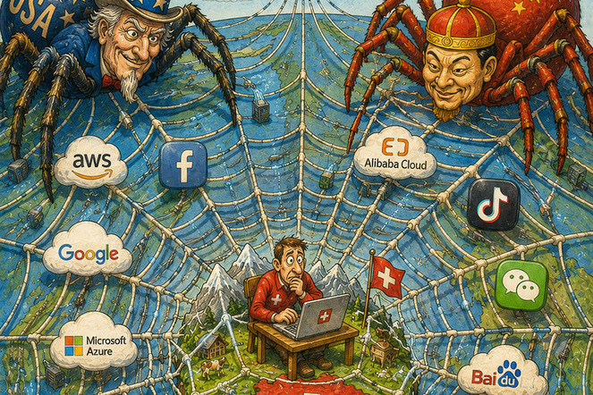 Raus aus dem digitalen Spinnennetz: Der Bund arbeitet daran (KI-generierte Darstellung). | © ht
